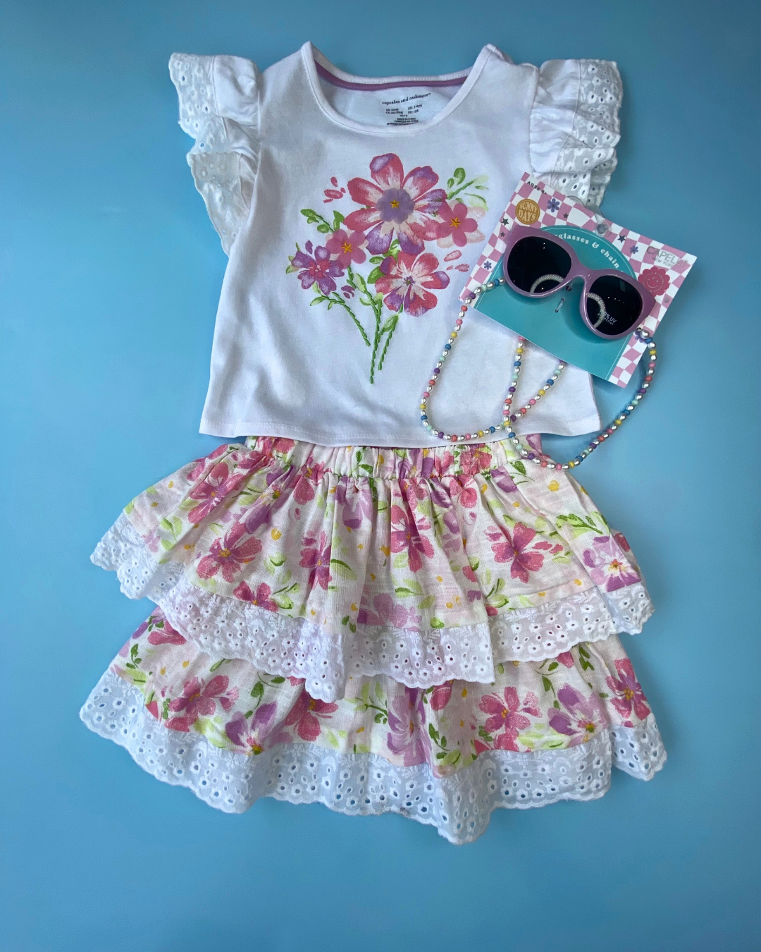 TRAJE 2 PZS FALDA FLOREADA