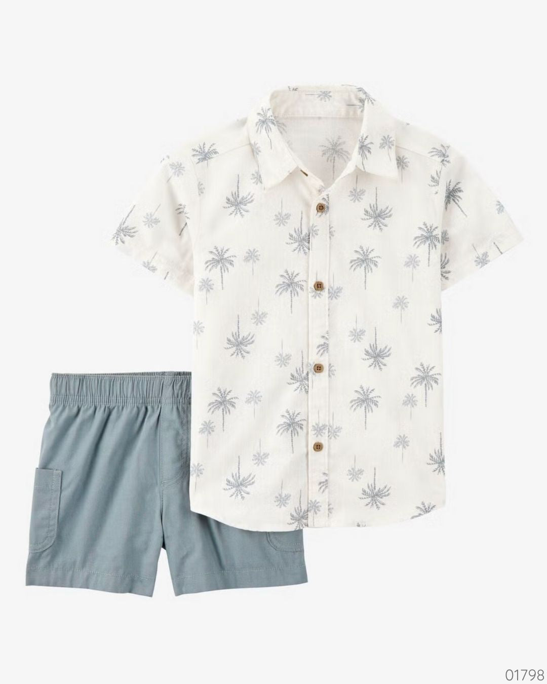 TRAJE 2PZS PALMERAS SHORT GRIS