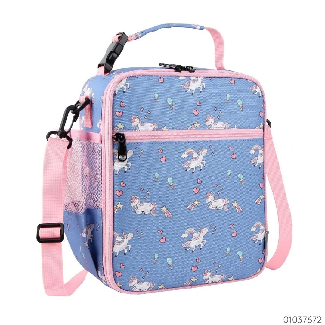 LONCHERA INSULADA UNICORNIO AZUL ROSA CAPACIDAD 6.8L MEDIDAS: 27.5x23x11.5cm