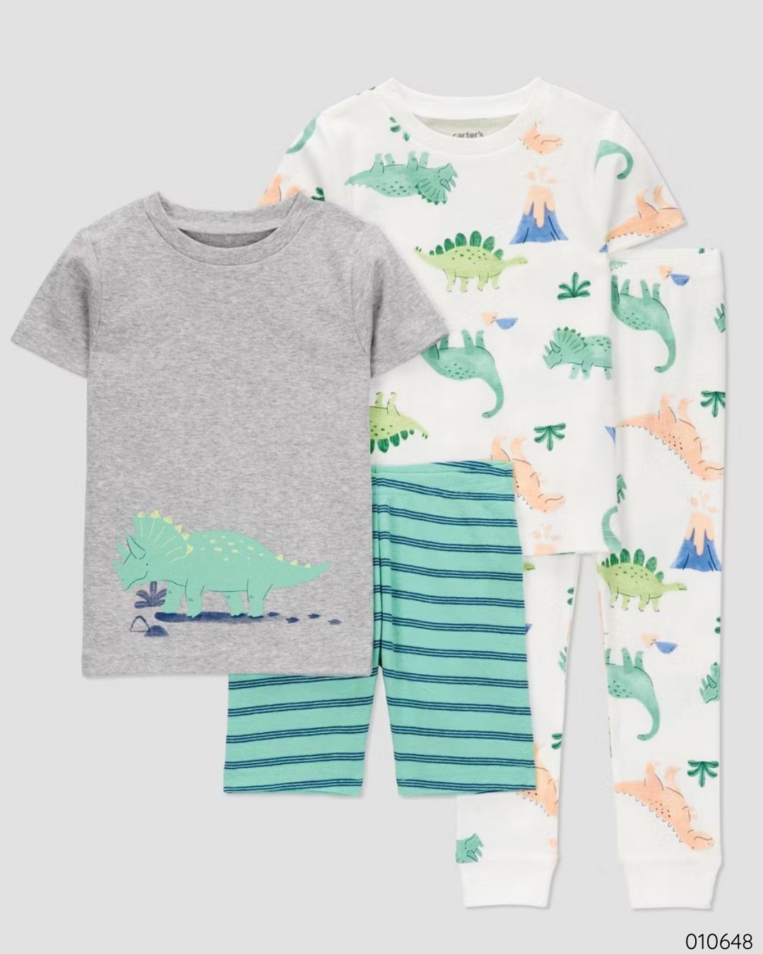 SET DE PIJAMAS DINOSAURIOS GRIS Y VERDE CARTERS