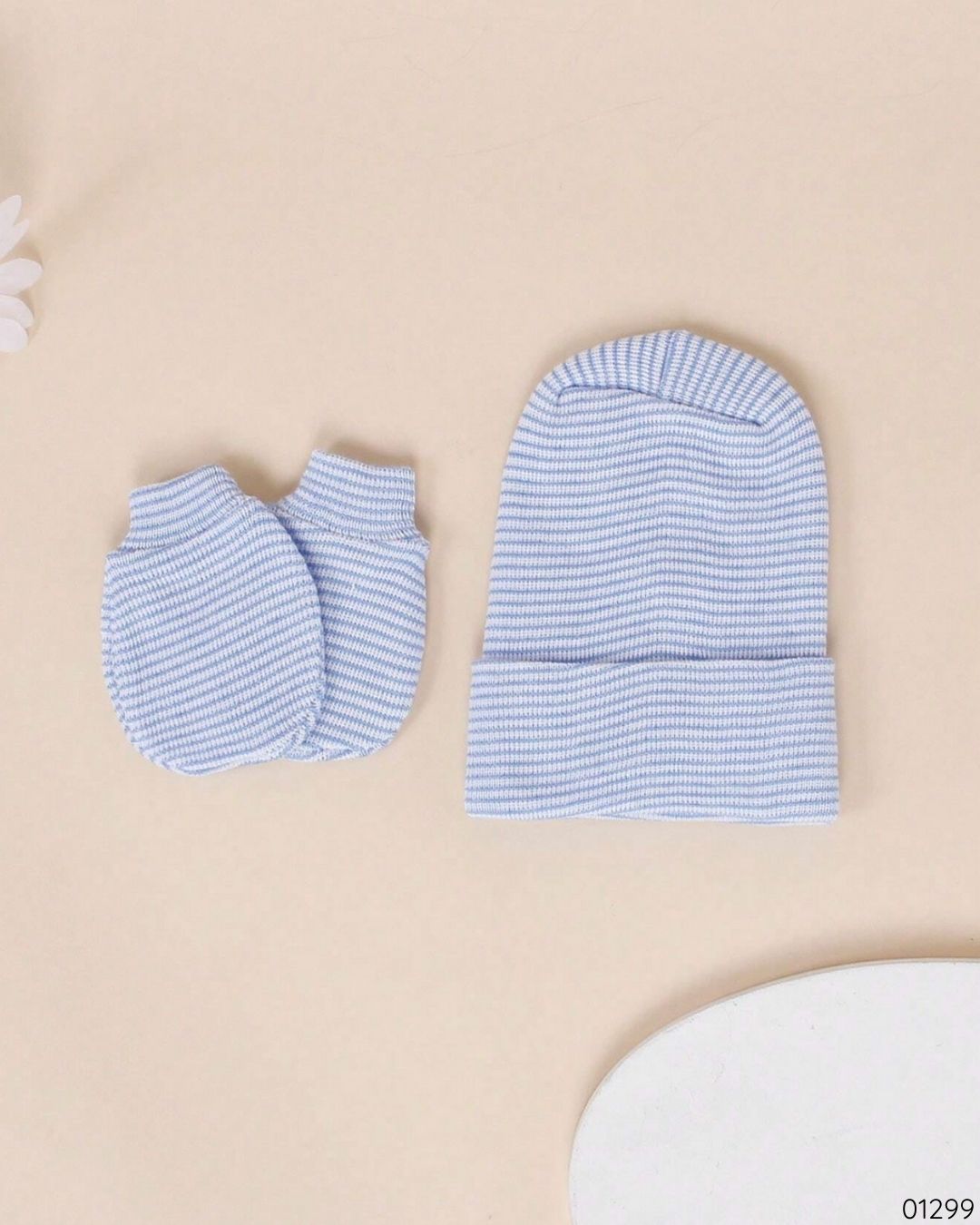 GORRO + GUANTES RAYADO AZUL