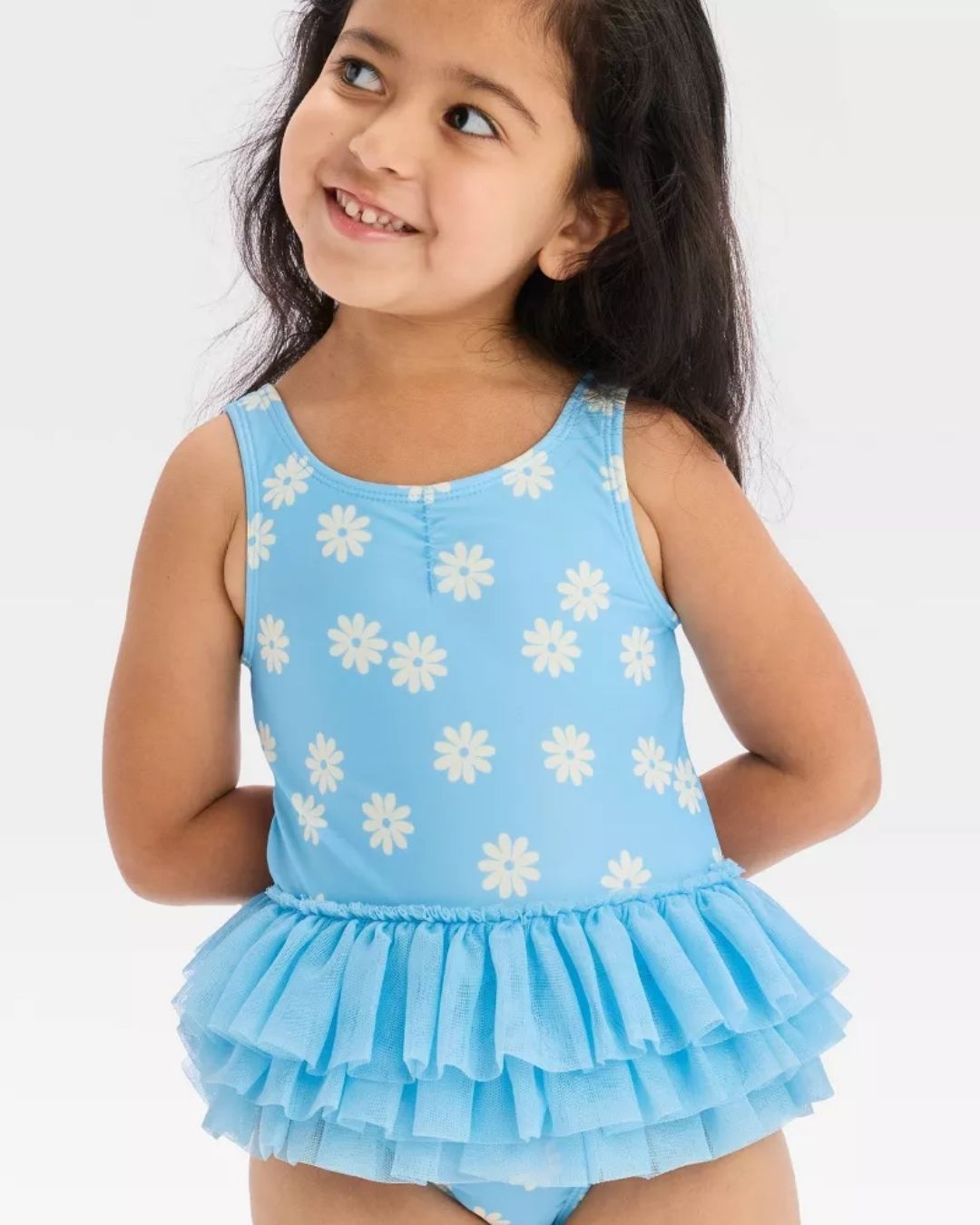 TRAJE DE BAÑO AZUL FLORES CAT & JACK UPF 50+