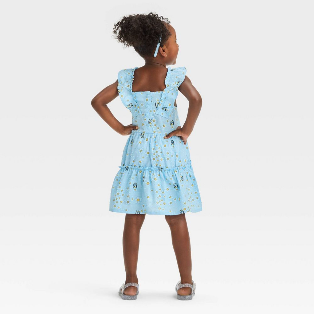VESTIDO AZUL FLORECITAS BLUEY
