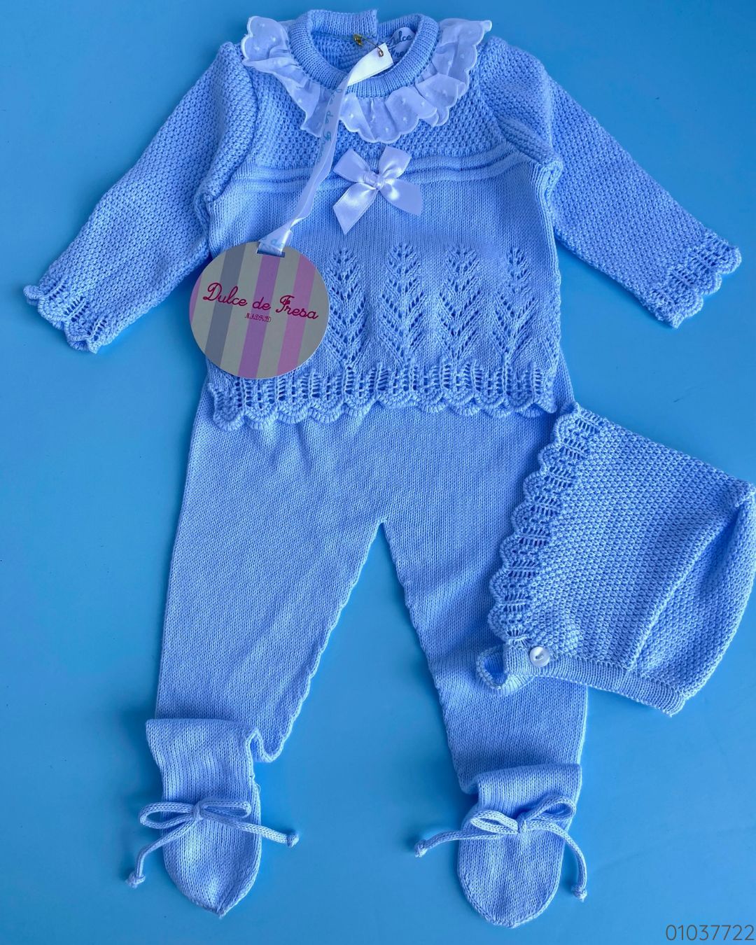 TRAJE TEJIDO AZUL CHONGO BLANC