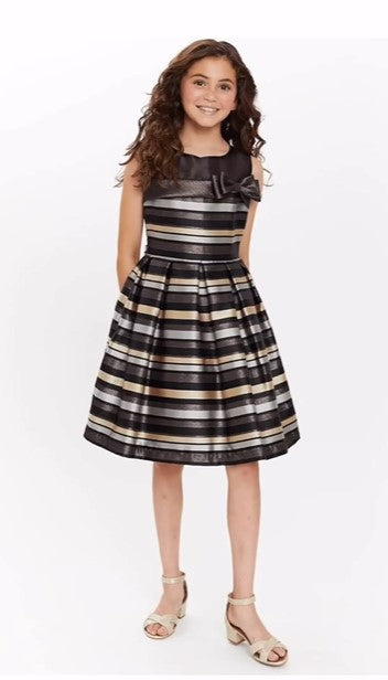 VESTIDO NEGRO DORADO BONNIE JEAN