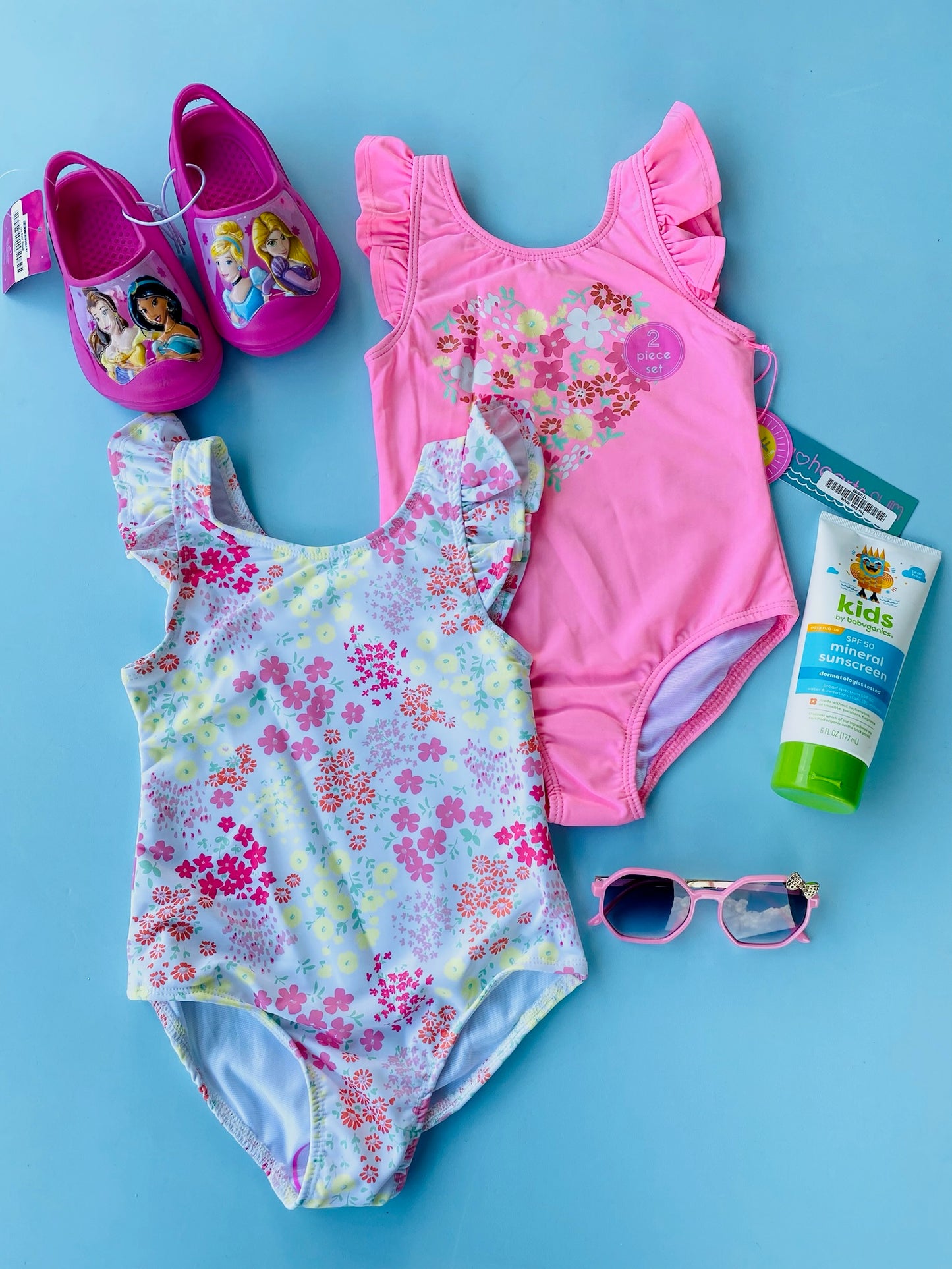 TRAJE DE BAÑO NIÑA 2PZS FLOREADO