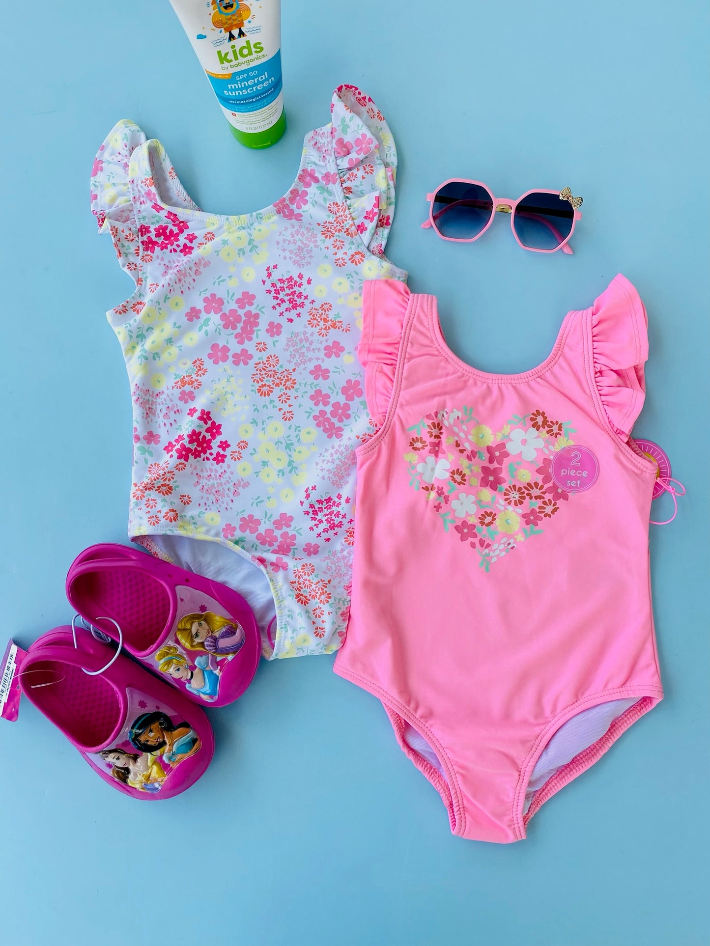 TRAJE DE BAÑO NIÑA 2PZS FLOREADO