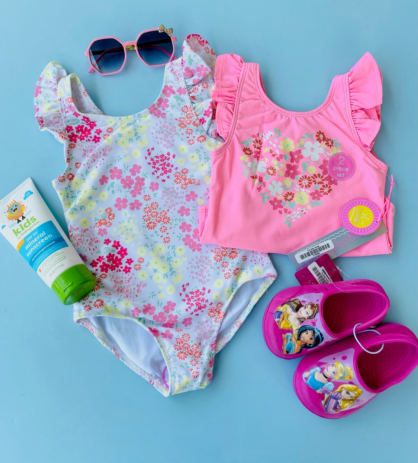 TRAJE DE BAÑO NIÑA 2PZS FLOREADO