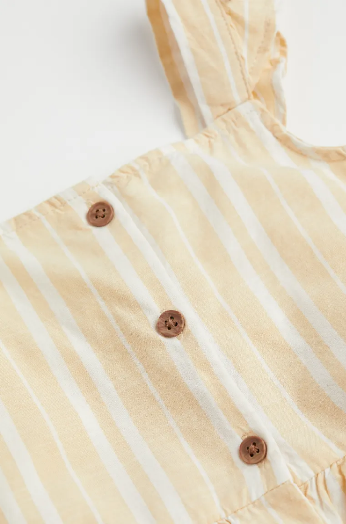 VESTIDO NIÑA RAYADO AMARILLO H&M