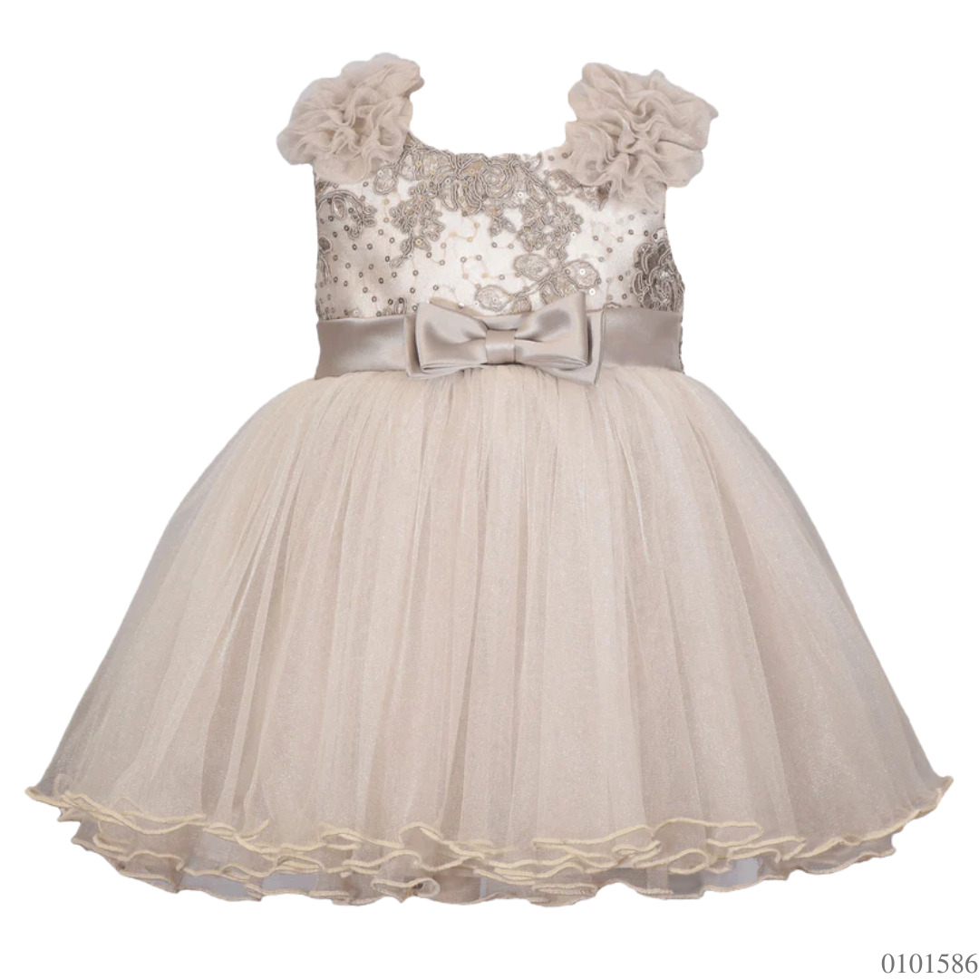 VESTIDO ELEGANTE CHONGO PLATEADO