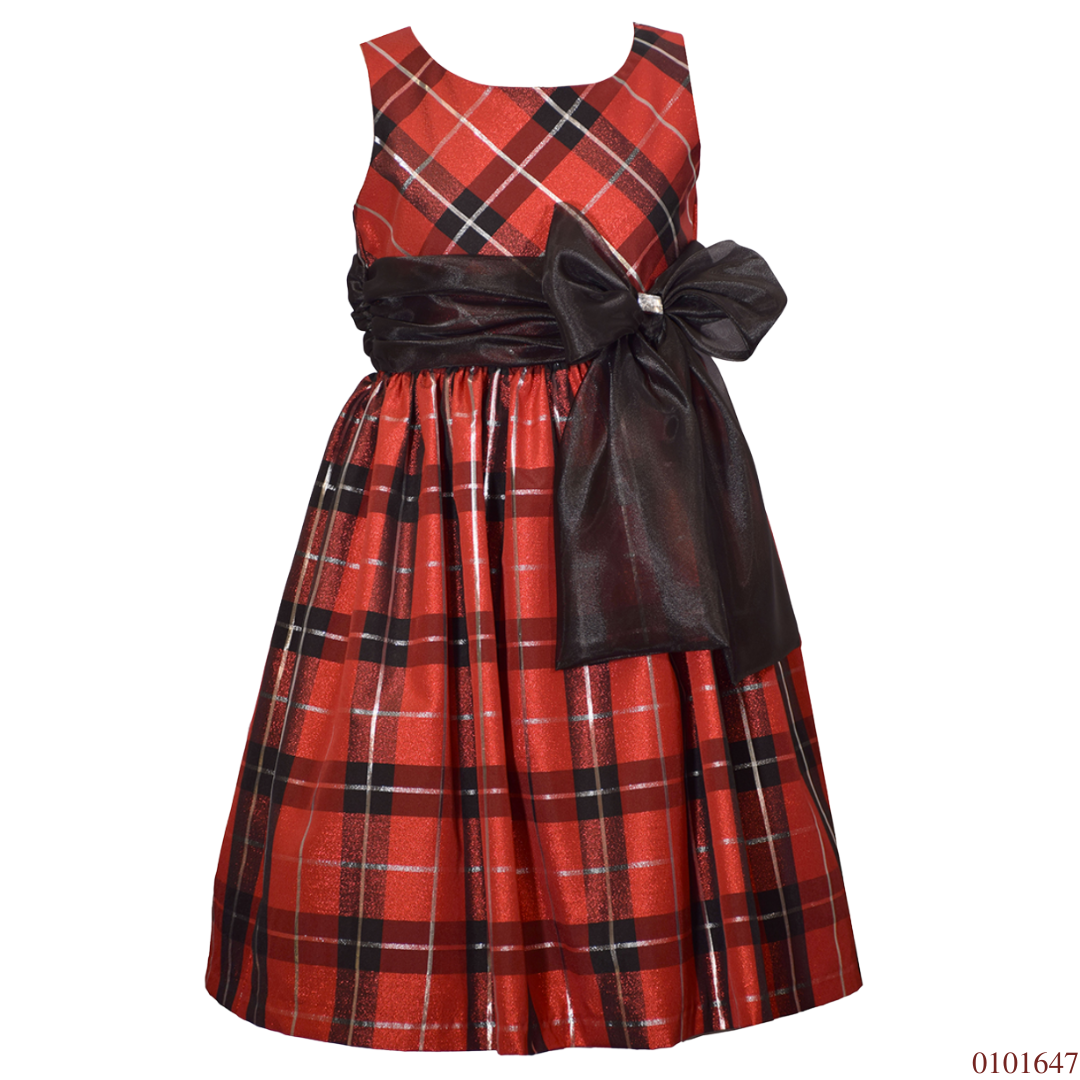 VESTIDO ROJO NEGRO CUADROS CHONGO