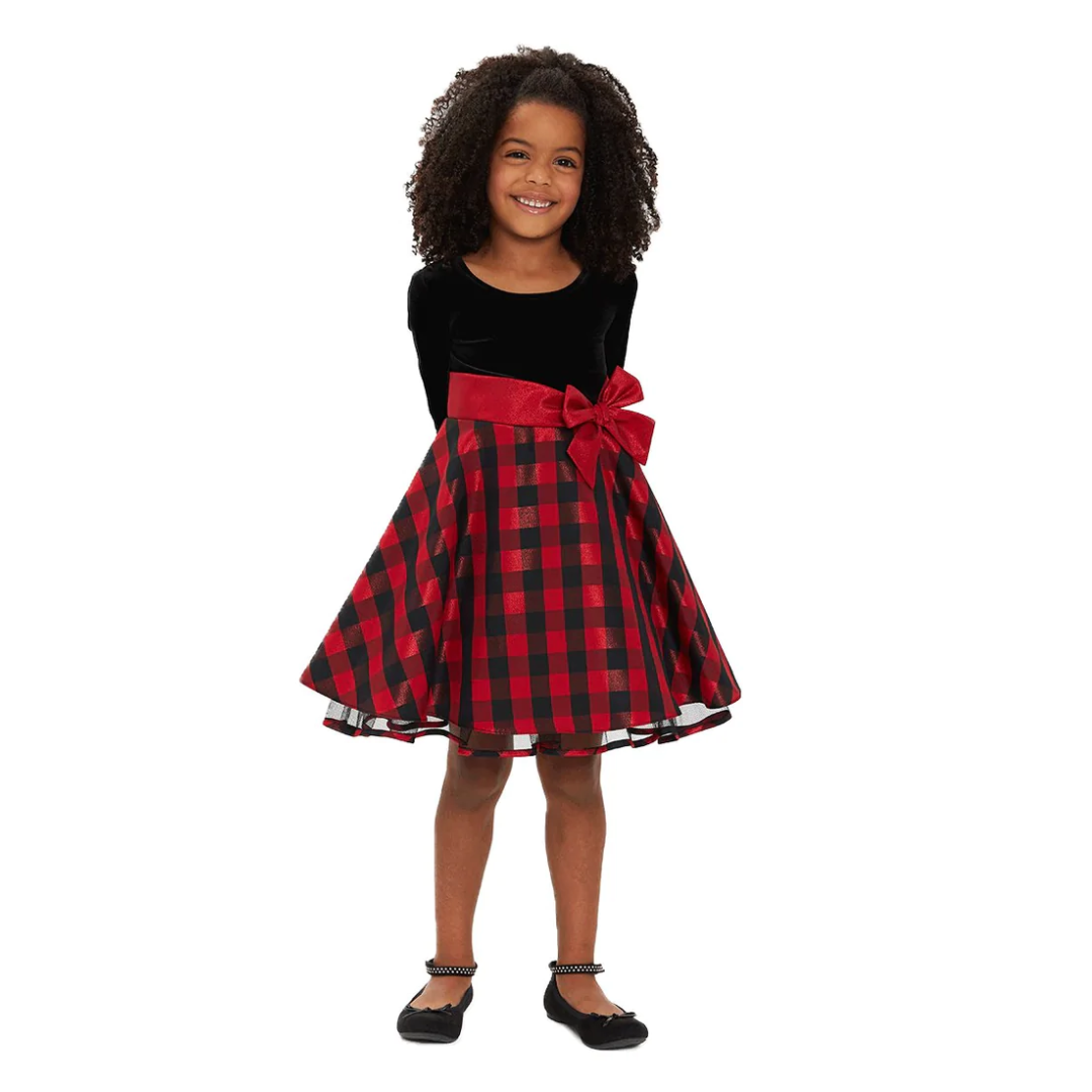 VESTIDO TERCIOPELO ROJO NEGRO