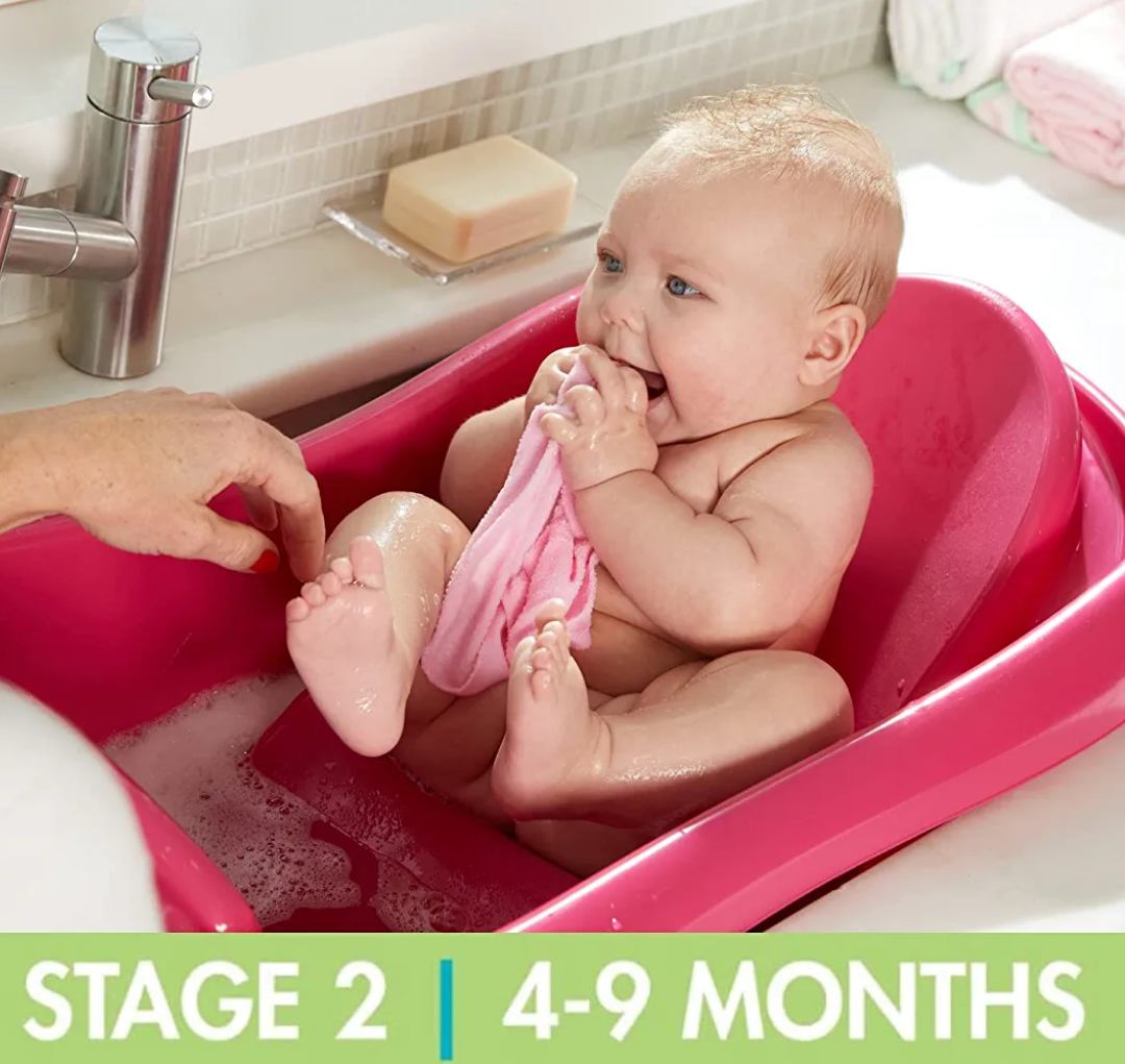 BAÑERA ROSADA CON SOPORTE THE FIRST YEARS