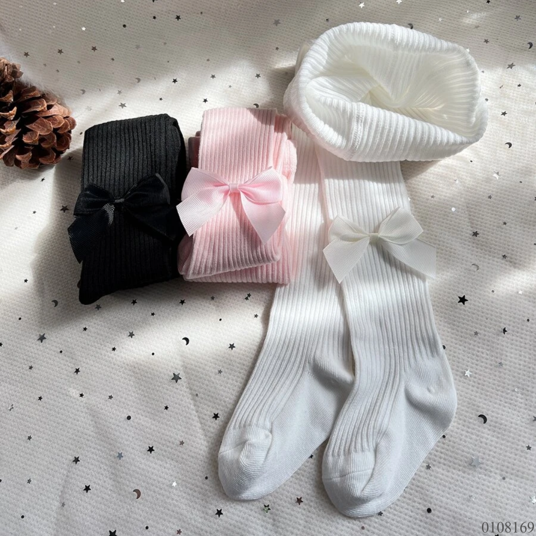 MEDIAS NIÑA CHONGO 3PZS BLANCO NEGRO ROSA