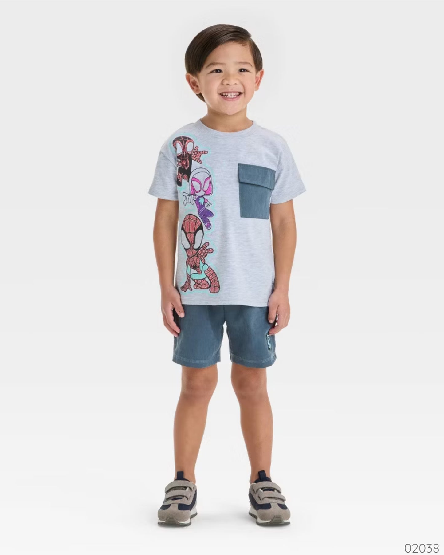 TRAJE 2PZS SPIDERMAN SHORT AZUL