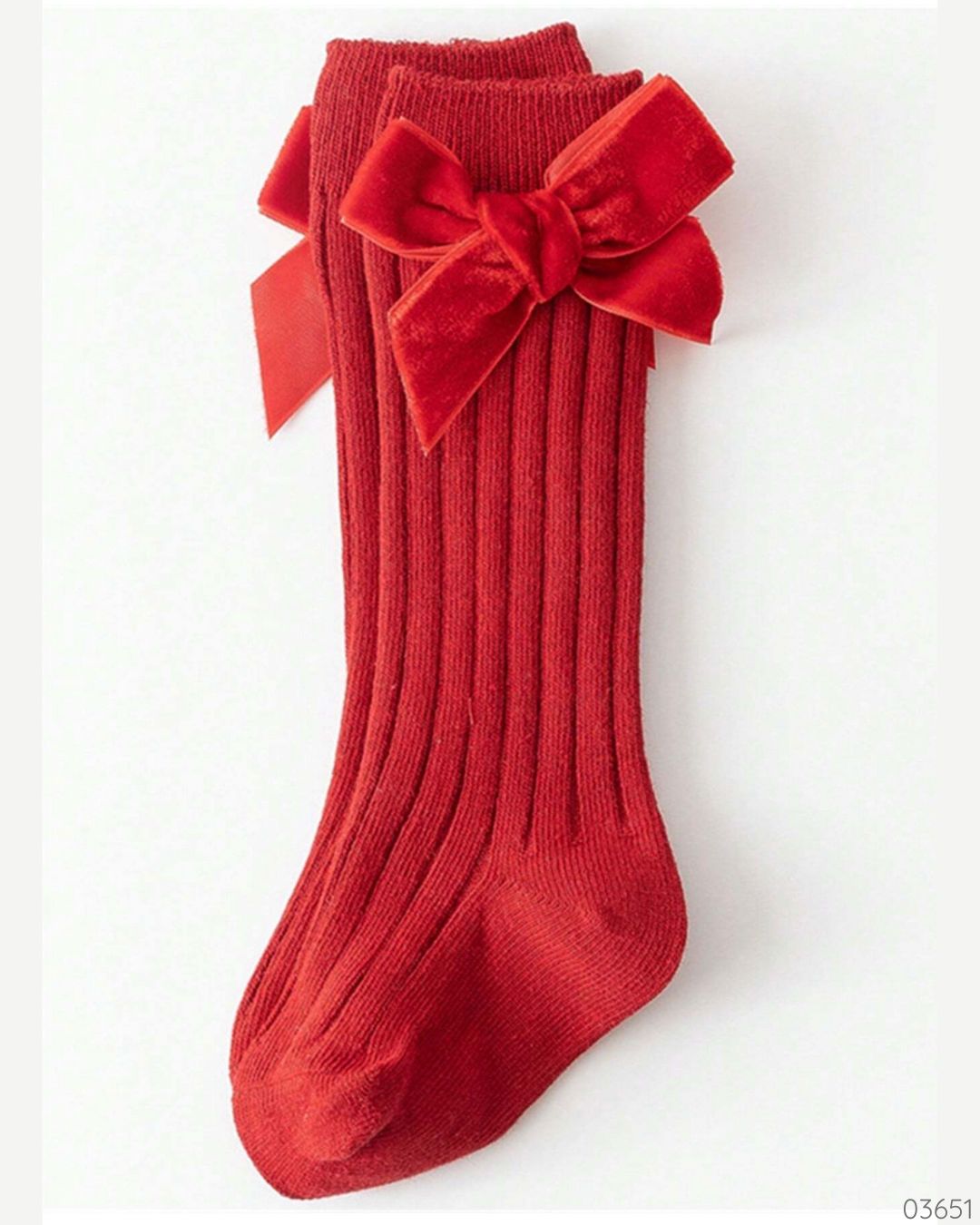 CALCETINES ROJAS CHONGO TERCIOPELO