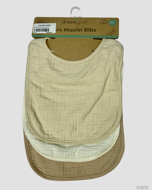 BABERO MUSELINA CAFE BLANCO 3PZS