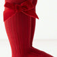 CALCETINES ROJAS CHONGO TERCIOPELO