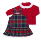 VESTIDO 2 PZS ROJO VERDE CUADROS