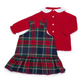 VESTIDO 2 PZS ROJO VERDE CUADROS
