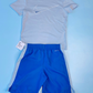 TRAJE 2 PZS NIKE GRIS SHORT AZUL