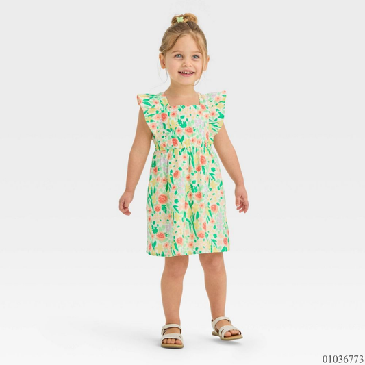 VESTIDO FLORES VERDE TODDLER