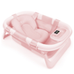 BAÑERA PLEGABLE CON TERMOMETRO ROSA