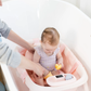 BAÑERA PLEGABLE CON TERMOMETRO ROSA