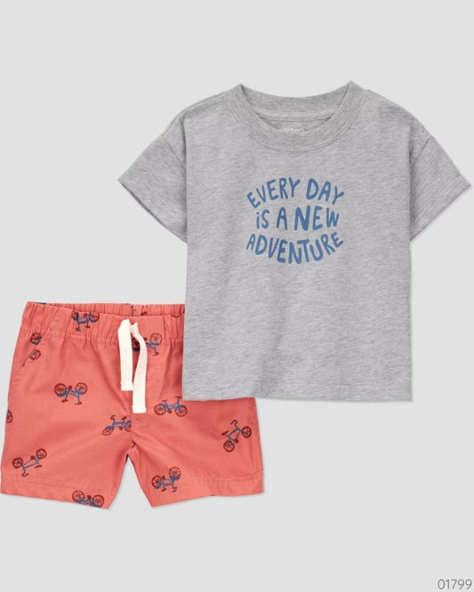 TRAJE 2PZS SHORT ANARANJADO