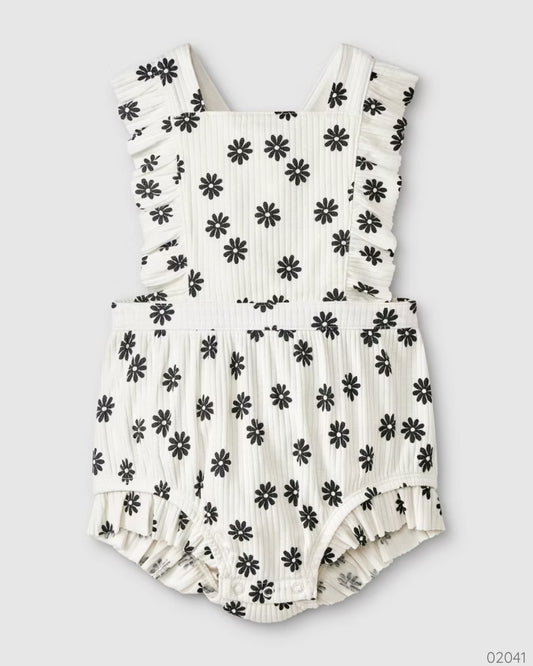 ROMPER CAT & JACK FLORES NEGRAS