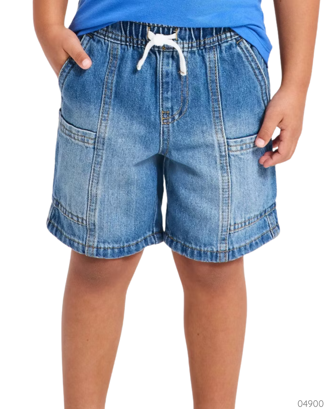 SHORT AZUL CORDONES BOLSAS