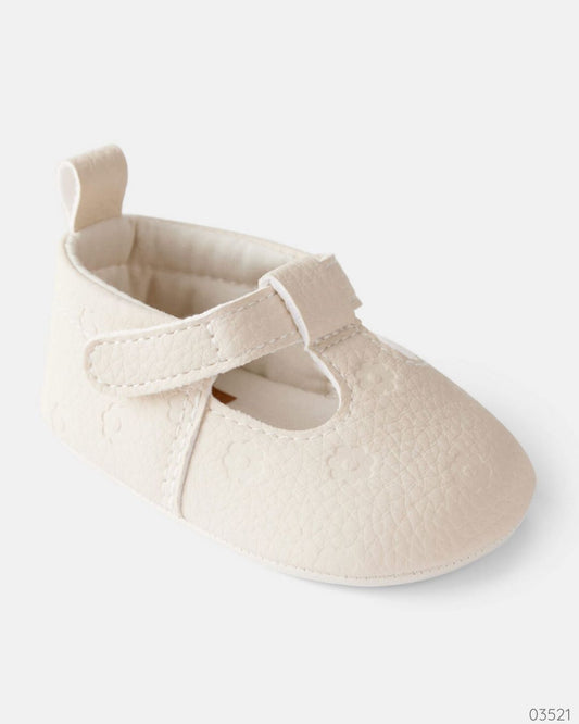ZAPATO BEBE NIÑA BLANCOS FLORES