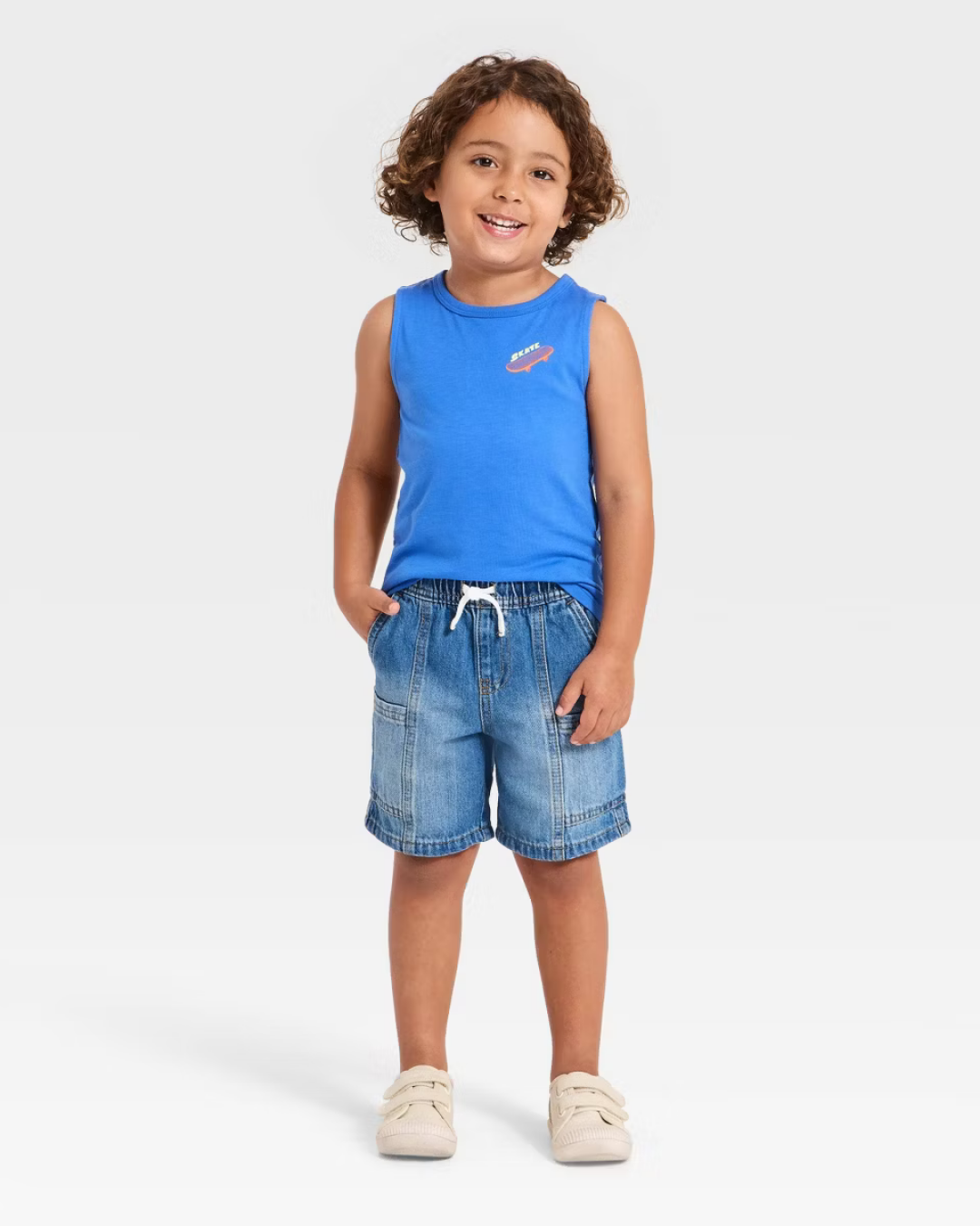 SHORT AZUL CORDONES BOLSAS