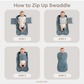 EASY ZIPPER SWADDLE AZUL COMFYCUBS