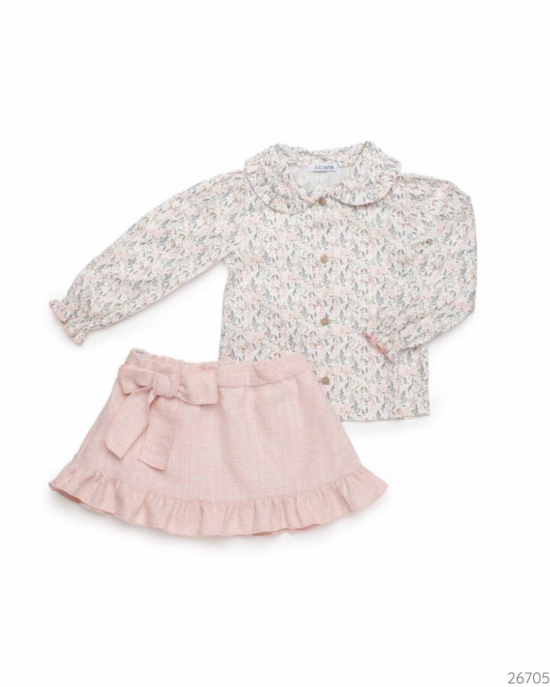 CONJUNTO 2 PZS FALDA ROSA SUAVE