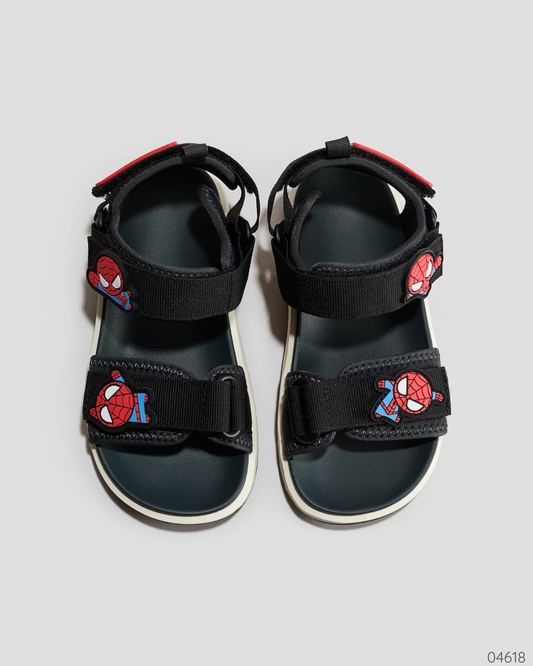SANDALIAS SPIDERMAN NEGRAS