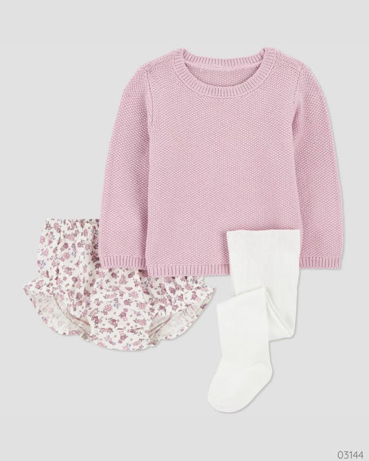 TRAJE 3PZS CARTER´S ROSA TEJIDO