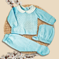 TRAJE TEJIDO AZUL Y BLANCO DDF