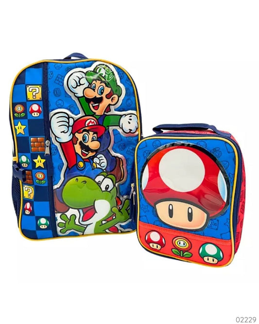 MOCHILA Y LONCHERA HONGO MARIO BROSS