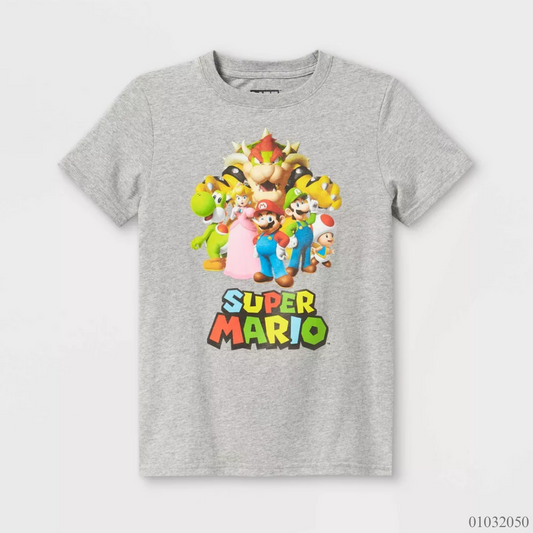 CAMISA GRIS SUPER MARIO