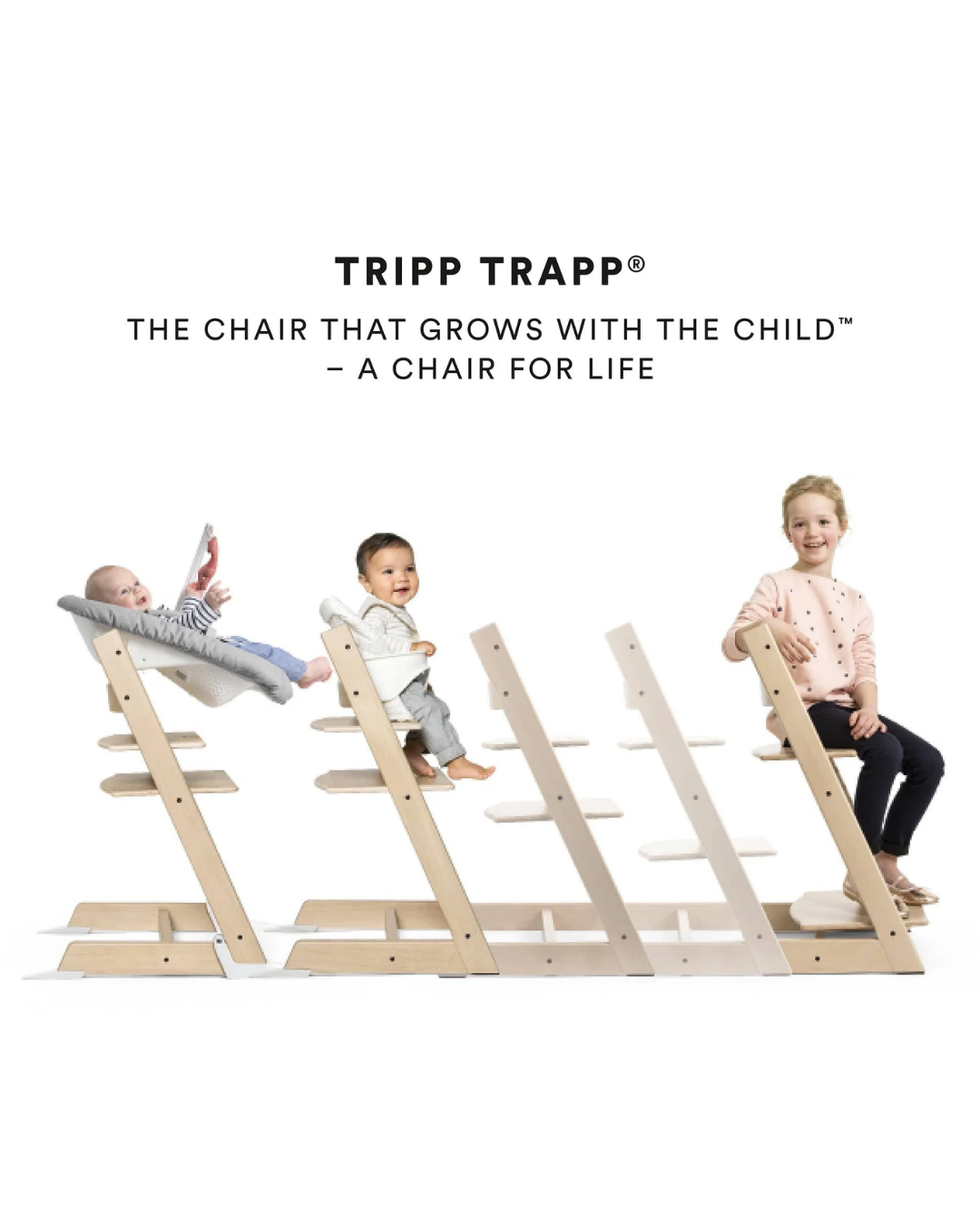 SILLA STOKKE TRIPP TRAPP WHITEWASH COJIN Y BANDEJA
