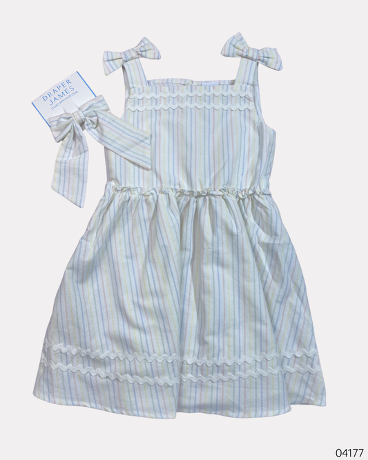 VESTIDO RAYADO CON CHONGO