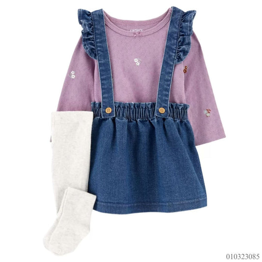 VESTIDO 3PZS CARTERS MORADO MEDIAS