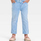 PANTALON AZUL STRAIGHT FLORES BORDADAS
