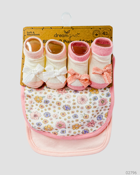 BABERO + CALCETINES 4PZS ROSA