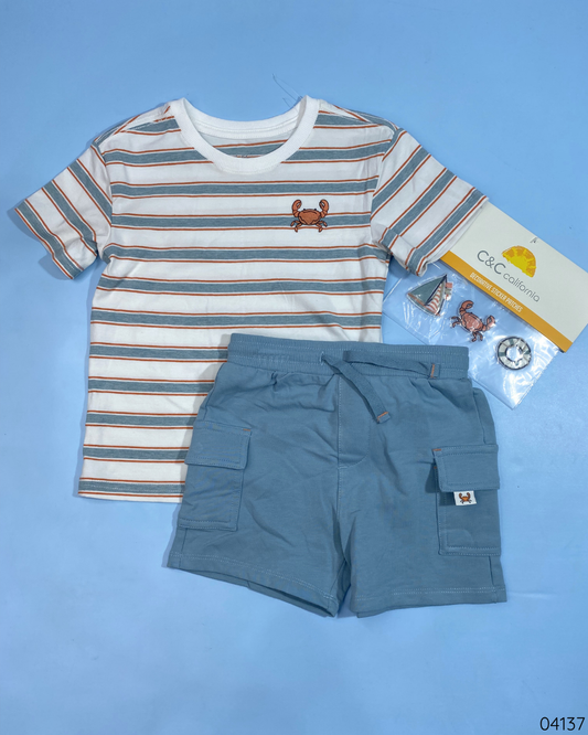 TRAJE 3PZS CAMISA RAYADA CANGREJO