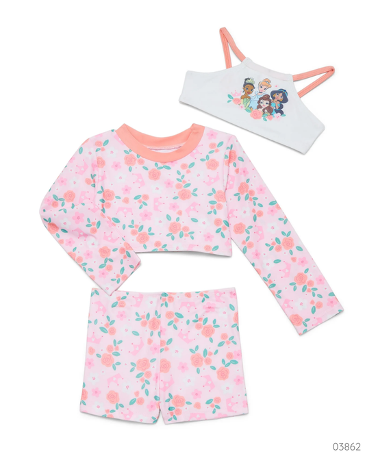 TRAJE BAÑO PRINCESAS 3 PZS