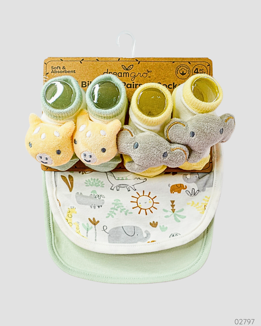 BABERO + CALCETINES 4PZS ELEFANTE