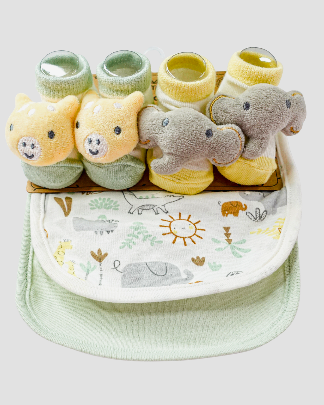 BABERO + CALCETINES 4PZS ELEFANTE