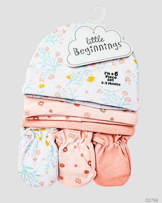 SET DE GORRITO + GUANTES SALMON